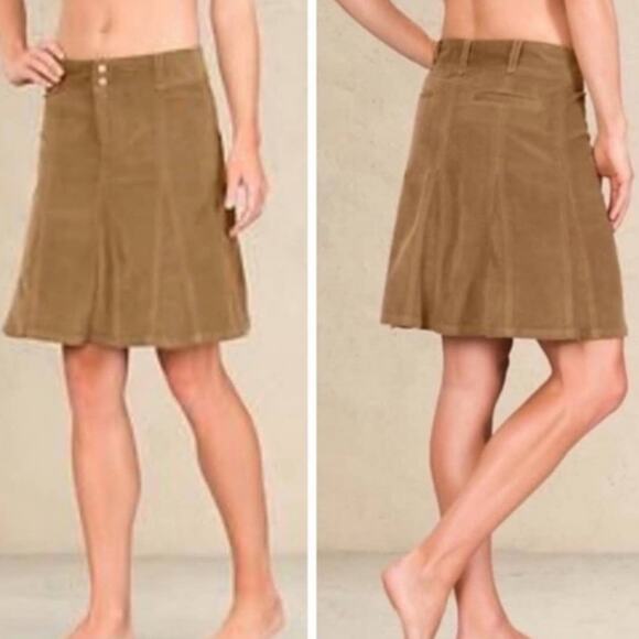 Athleta Whenever Cord Skirt Velvet Old Gold Mustard A Line Corduroy Mini Skirt 0 - Picture 3 of 12